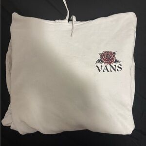 Vans White Hoodie with Rose Logo